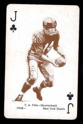1963 Stancraft Football Playing Cards Y.A. Tittle VGEX (red back) HOF
