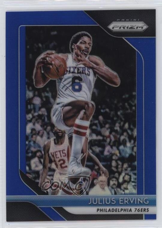 2018-19 Panini Prizm Blue Prizm 150/199 Julius Erving #95 HOF 0wg1