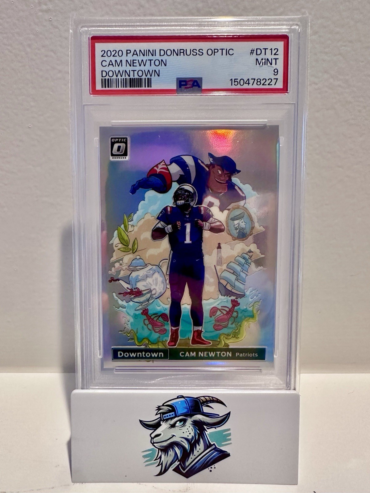 2020 Donruss Optic Cam Newton DOWNTOWN #DT12 PSA 9 MINT New England Patriots