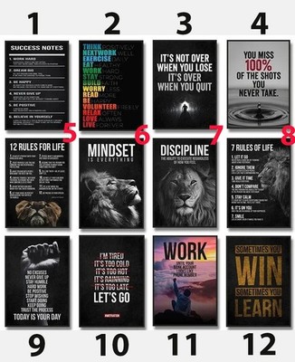 Motivational Quotes Success Mindset Wall Art Poster