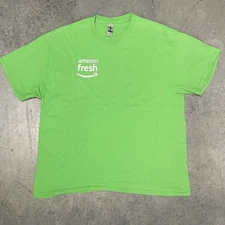 Amazon Fresh Grocery Green T Shirt Men XL Employee Store Uniform Short Sleeve