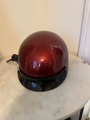 daytona skull cap motorcyle helmet cherry red (worn once!)