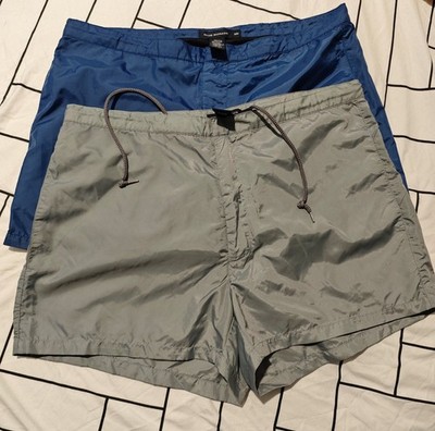 2 Pairs of Club Monaco Swim Trunks with Elastic Waistband Size M Blue / Gray 