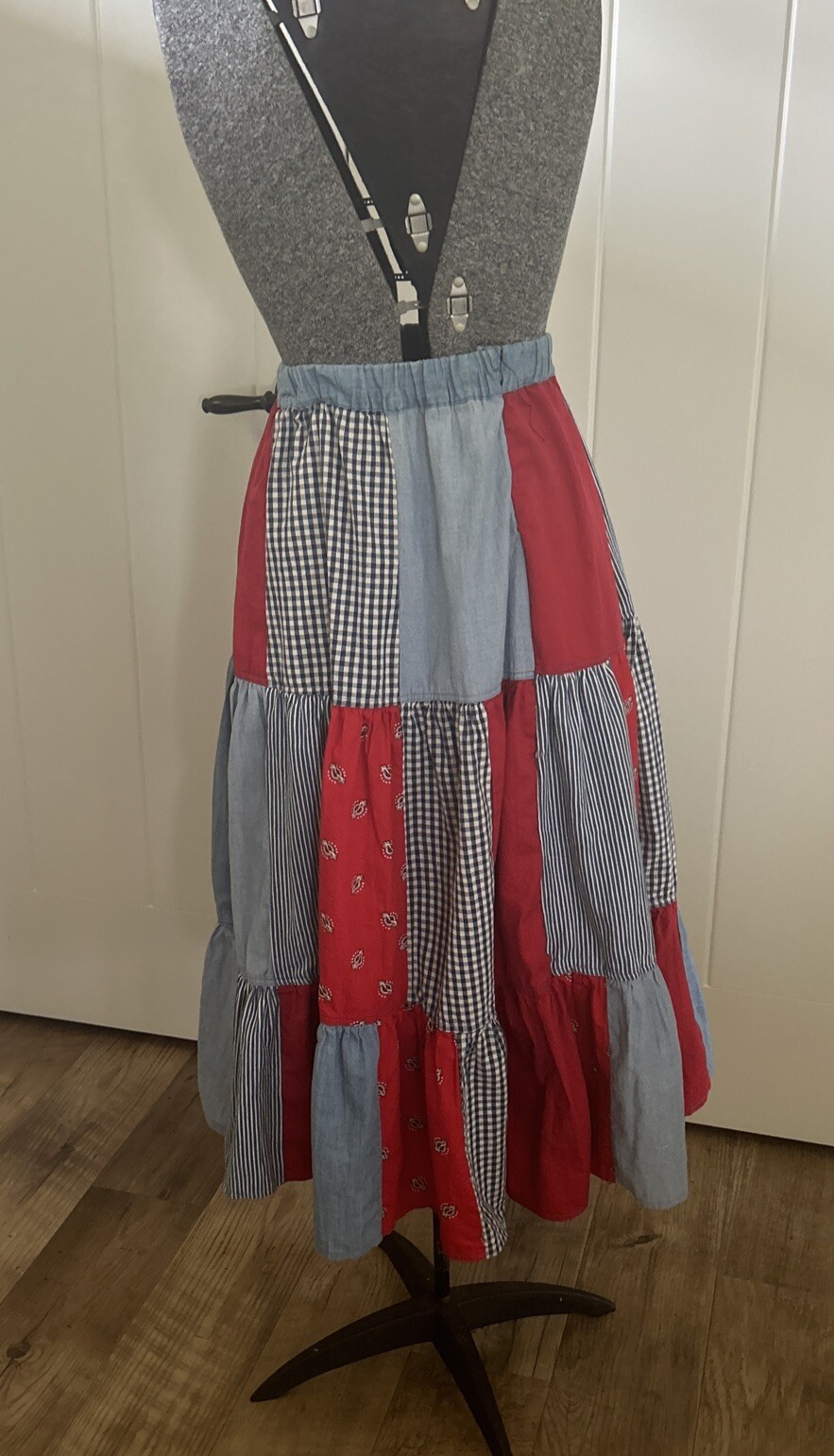 Vintage Western, Prairie, Swing Patchwork Skirt - image 3