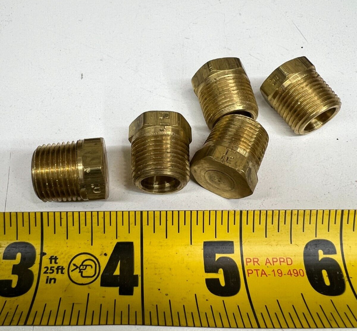 (Lot of 5) 218-6 Parker Brass 3/8" Hex Head Plug Nut Pipe Fitting Male NPT SAE