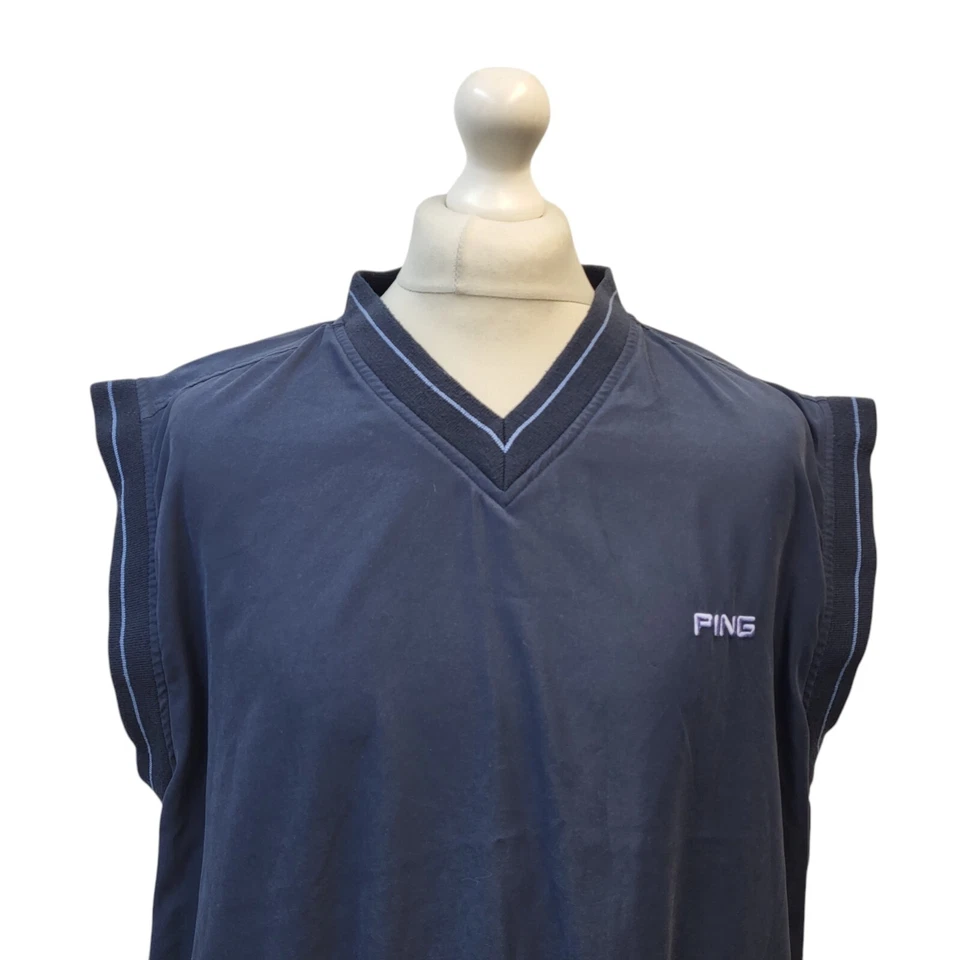 Ping Blue Sleeveless Vest V-Neck T-Shirt UK Men's Size XL J758 - Image 2 of 4