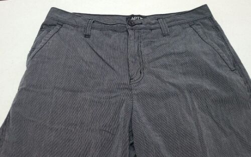 Pantaloncini chino neri APT 9 da uomo taglia 34 (34x10) a righe con spilla estivi davanti piatto - Foto 3 di 5