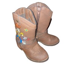 Disney Pixar Toy Story Woody Bullseye Toddler Unisex Size 6 Brown Cowboy Boots