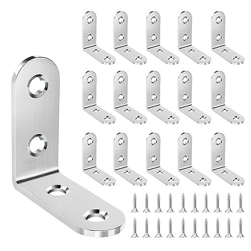 Zliger 30 Pezzi Connettore Angolare In Acciaio Inox Triangolo Supporto Angolo Di Costruzione Mobili Angolo Letto Triangolo Connettore Con Vite Per Mobili In Legno Ca - Foto 9