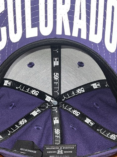 Colorado Rockies 59fifty New Era Mütze 6 7/8 tailliert lila Kappe Schrift unter Schirm - Bild 11 von 17