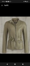 Belstaff Molly Soft Napa Leather Sage Belted Zip Up Jacket Bnwts Uk 4 Rrp £895