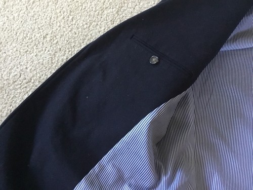 EUC! American Eagle Outfitters Men Blazer Medium Navy Blue Wool Blend 2 Button - Picture 7 of 10