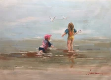 Beach, Original Oil Painting by Jason,   71 x 51 cm