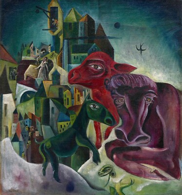 City with Animals : Max Ernst : 1914 : Archival Quality Art Print