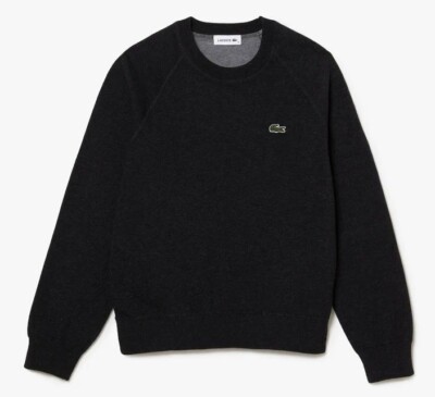 LACOSTE CREW NECK TWO-PLY JERSEY SWEATER JUMPER AF1105 EL6 NEW SIZE UK 12 EUR 40