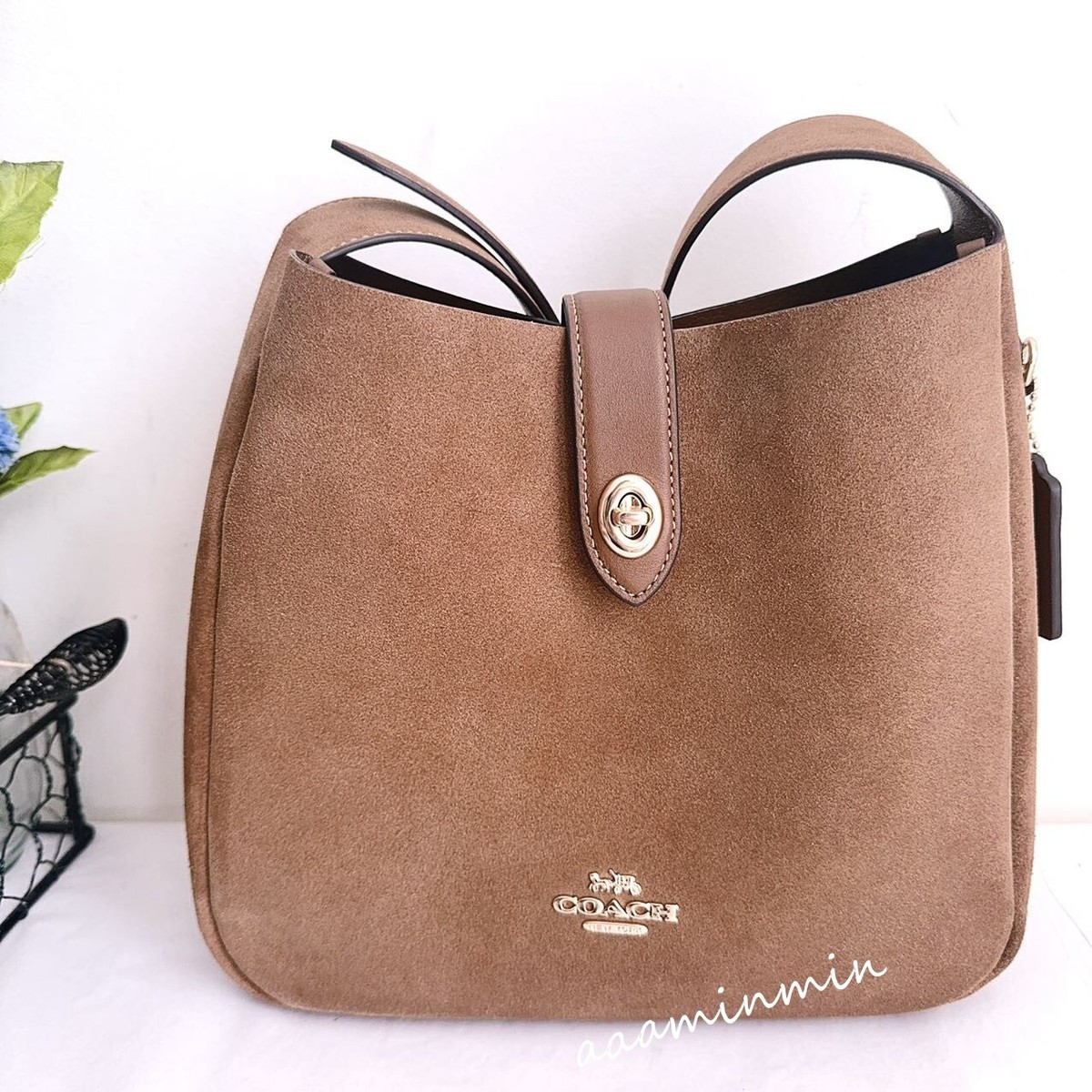 NWT Coach Hadley Convertible Crossbody Bag In Suede CW004 | eBay