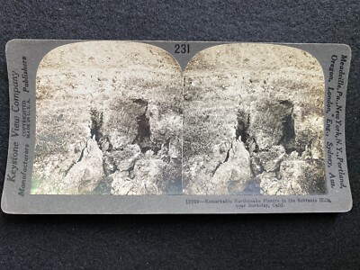 Berkeley California CA Earthquake Fissures Antique Stereoview SV Photo