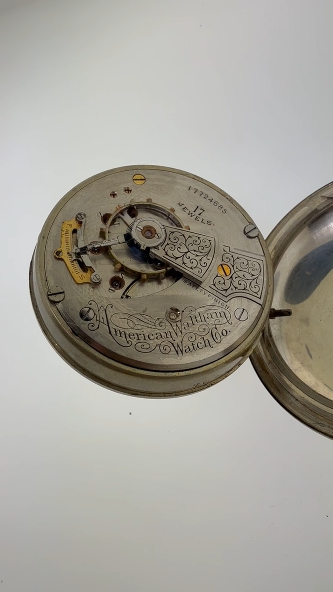 Antique 1909 Waltham 18s 17J Pocket Watch – Grade 825 Model 1883