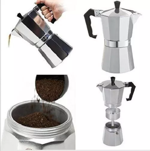 Sorelle Home & Kitchen | Stovetop Espresso and Coffee Maker | Moka Pot for Classic Italian and Cuban Café Brewing | Cafetera Three Cup (3 Cup)