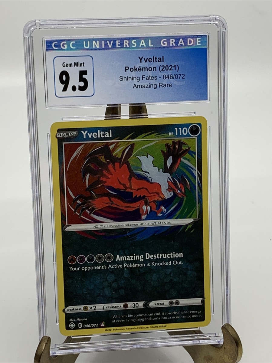yveltal pokemon card amazing rare Pokemon_Graded Cards - - - 046/072 - Shining Fates - Mint 9 the card is then sonically encapsulated in a clear case to permanently preserve its condition and increase its value 2020 Pokemon Japanese SWSH Shiny