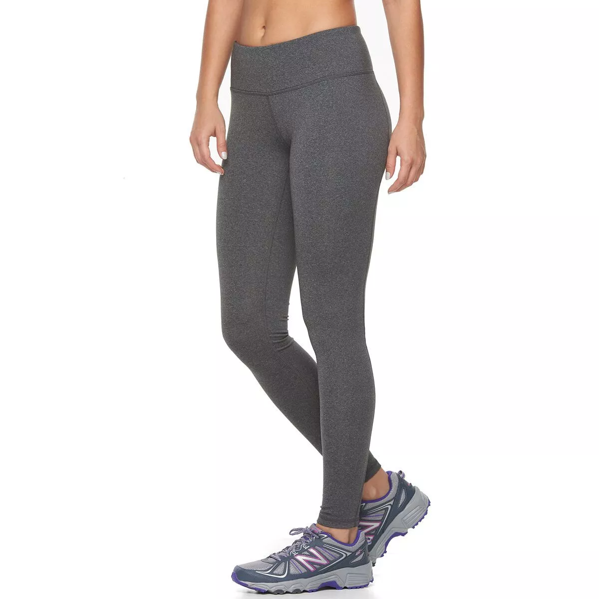 NWT Women's Tek Gear Shapewear Workout Gray High Leggings PM Medium Short  Grey