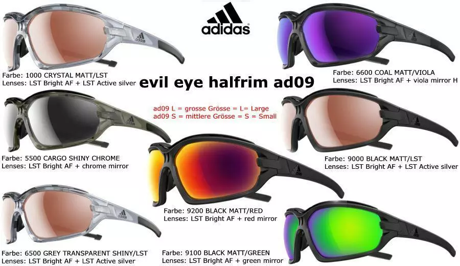 Wechselgläser für adidas Evil Eye Evo pro Größen S a 418 a 419 a 193 a 194  Neu