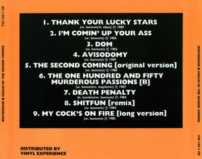 WHITEHOUSE Cream Of The Second Coming CD UK Susan Lawly 7241421
