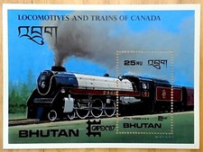 VINTAGE CLASSICS - Bhutan 1987 - CAPEX, Trains, Hudson - Souvenir Sheet - MNH