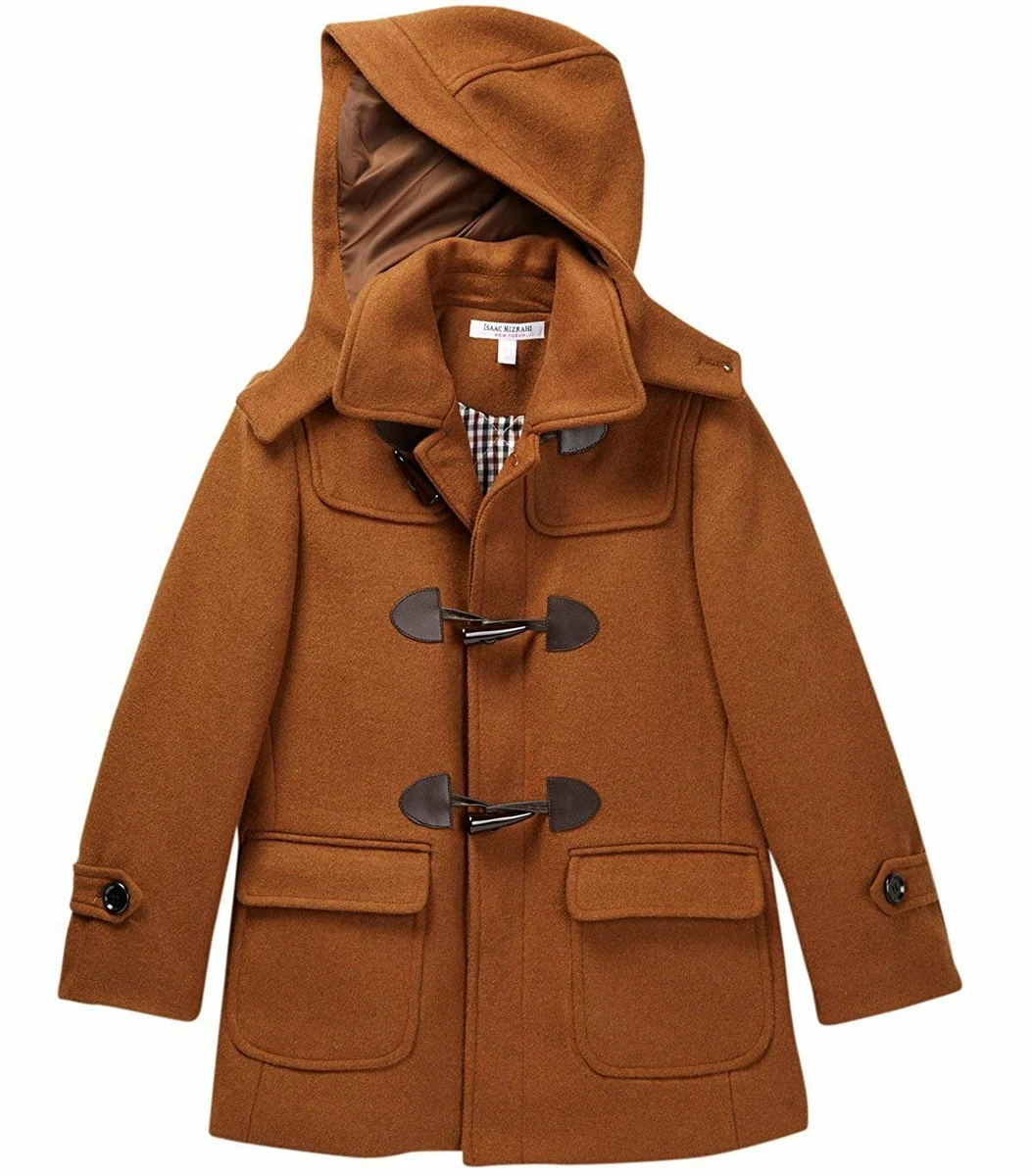 Isaac Mizrahi Boy s Solid Wool Toggle Coat With Removble Hood Colors
