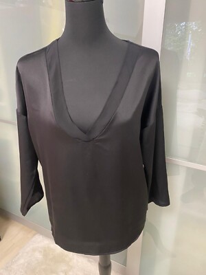 Mango Basics Damen Bluse Größe M,Farbe:Schwarz,Obermaterial:Cotton,Polyester.