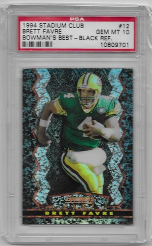 Brett Favre [Black Refractor] #12 1994 Stadium Club Bowman's Best card