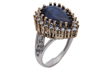 Türkischer Schmuck Ring Tropfenform 925 Sterling Saphir Größenoptionen