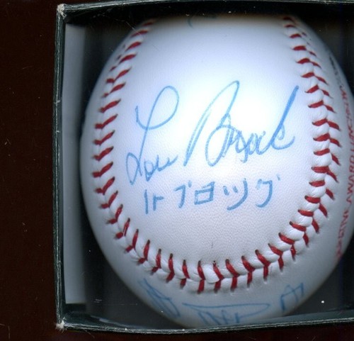 Hank Aaron & Sadaharu Oh & Lou Brock Autographed Mizuno Baseball JSA LOA - Picture 3 of 8