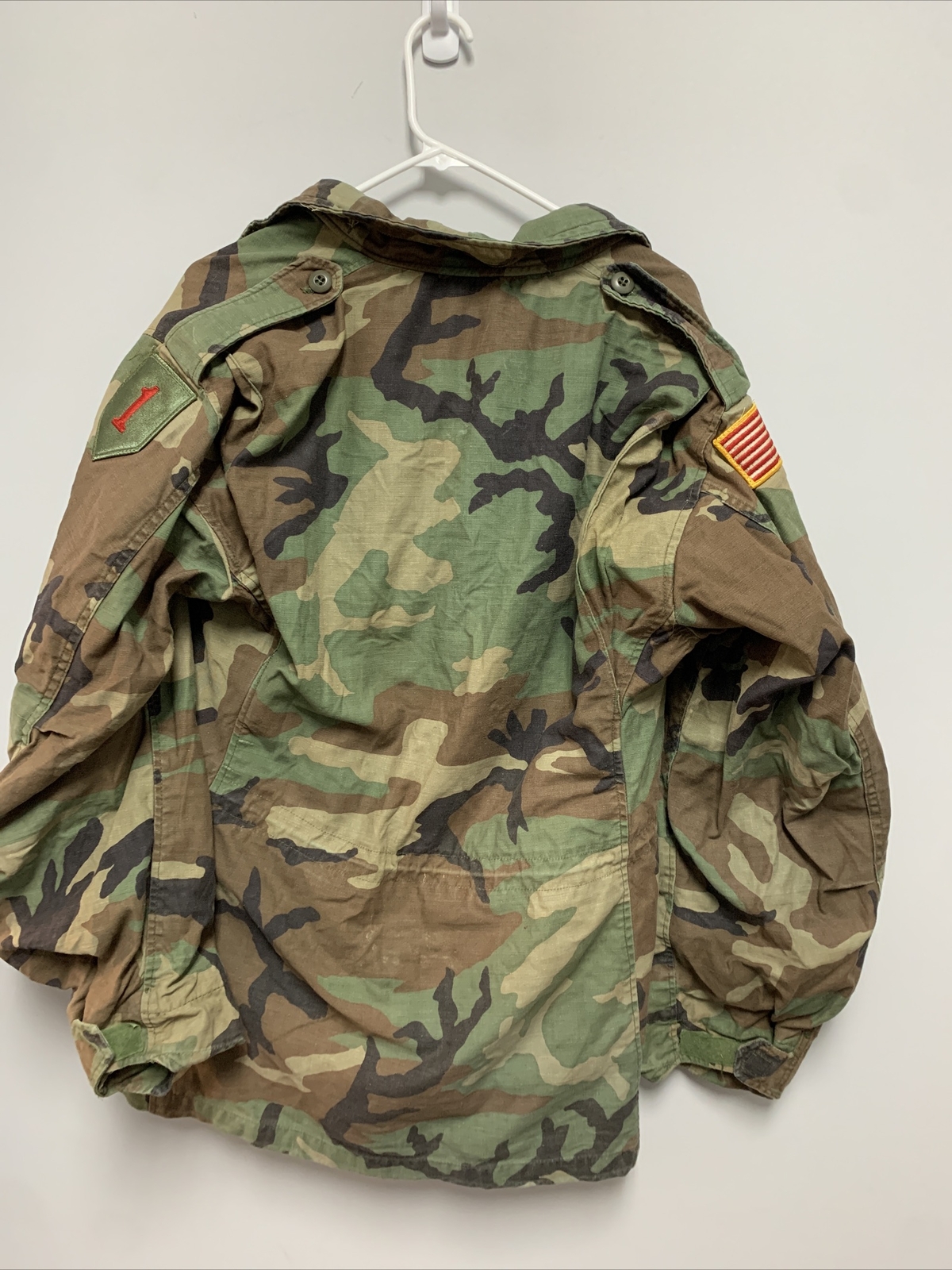 US ARMY WOODLAND CAMO M65 FIELD JACKET SIZE Medium L… Gem