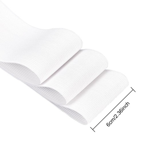 60mm Flat Braided White Elastic 2m Sewing Waist Band FREE POST AUSSIE SELLER - Picture 2 of 2