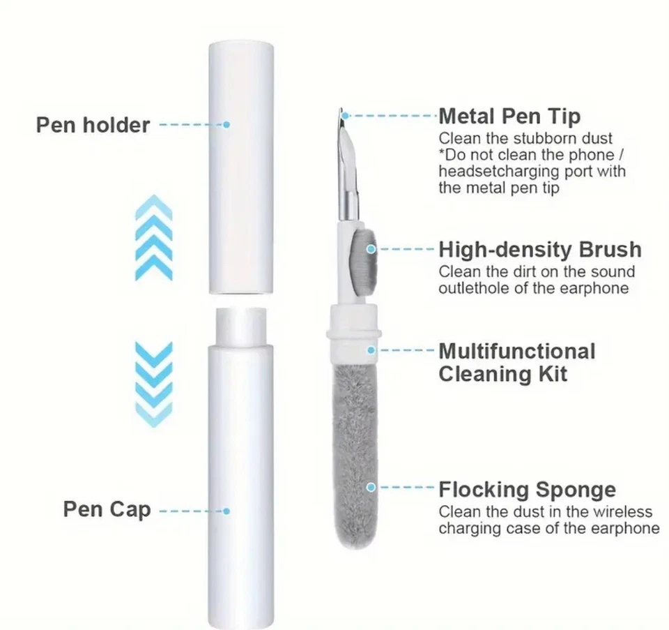AirPod Wireless Earbuds Earphone Cleaner Pen Kit Headphone Case Brush Tool - image 4 of 4