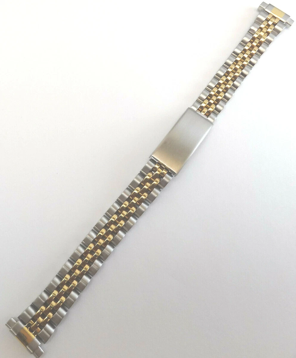 New Womens Speidel Stainless Steel 10 13mm 2 Tone Watch Band 6 1 4
