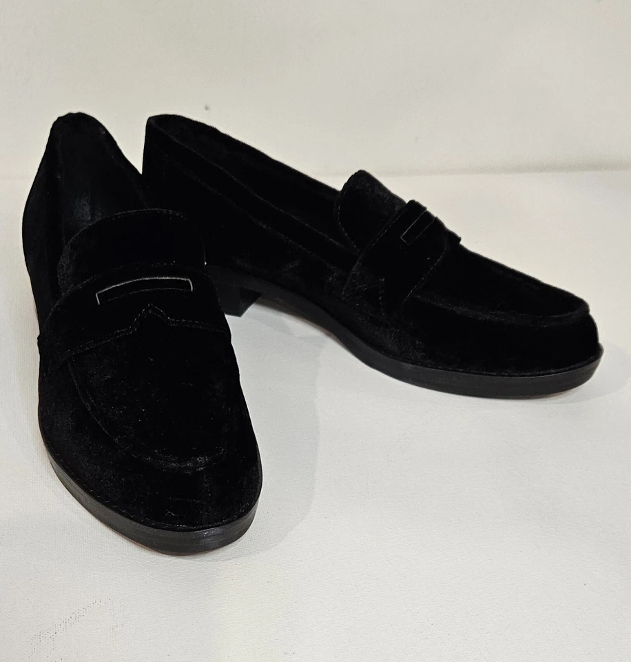 Mocasín Marc Fisher Negro Terciopelo Penny Talla 6 1/2 M Foto 3 de 4