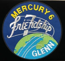 JOHN GLENN / FRIENDSHIP 7 MERCURY 6 LARGE JACKET SILVER BULLION THREAD PATCH