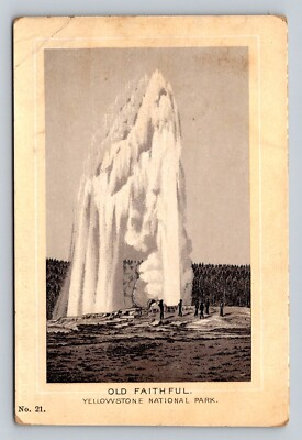 #ad Old Faithful Geyser Erupting People Yellowstone National Park Dr Hartman P52A $18.38