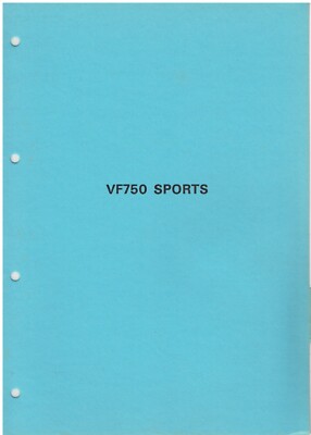 HONDA VF750S SPORT (V45 SABRE) 1982-83 ORIGINAL WERKSTATTHANDBUCH