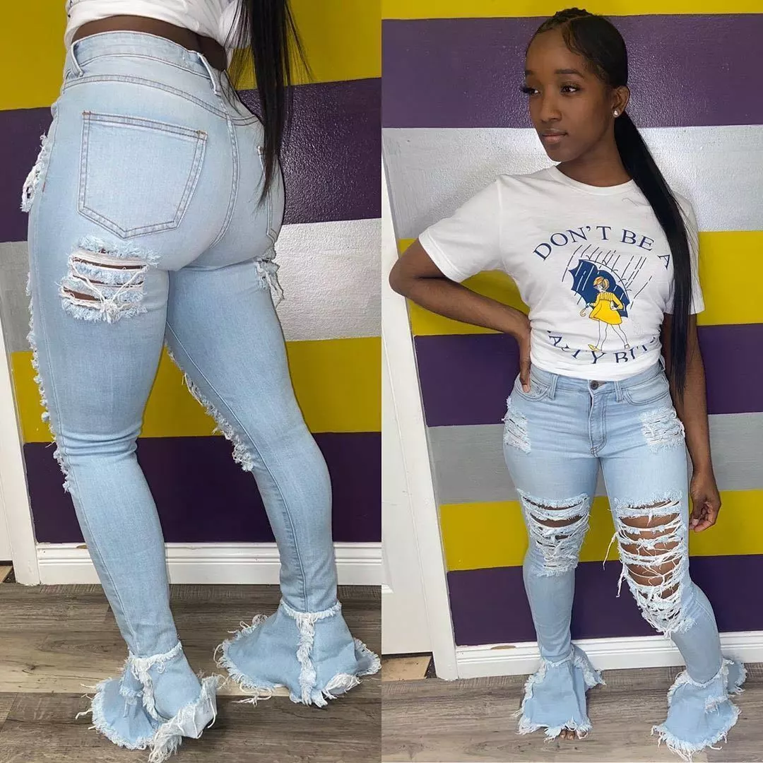 Jeans that are ripped at 2025 the bottom