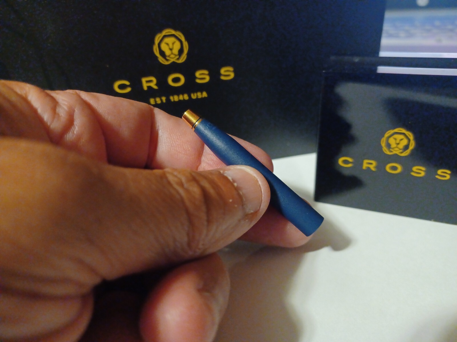 CROSS CENTURY CLASSIS BLUE AND 23KT GOLD BALLPOINT PEN REPLACEMENT CAP