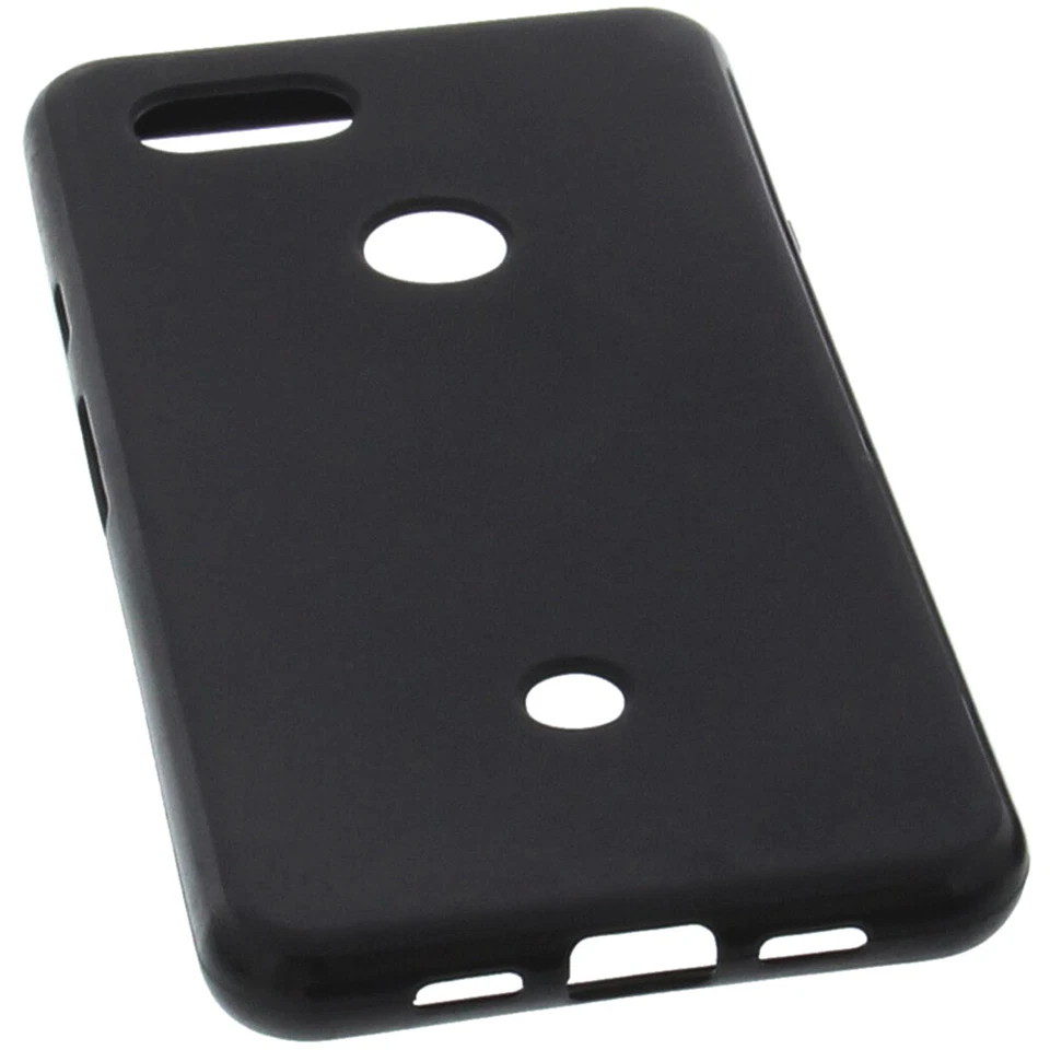 Custodia per Google Pixel 3A Borsa Protettiva Cellulare TPU Gomma Nera - Immagine 3 di 4