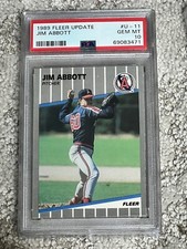 PSA 10 GEM MINT BASEBALL CARD 1989 FLEER UPDATE JIM ABBOTT ROOKIE ANGELS