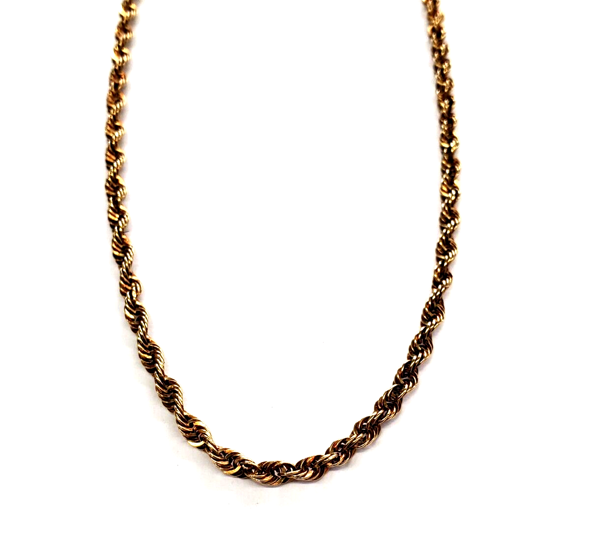 アクセサリー 10K Gold Rope Necklace 51cm 2mm 10K Yellow Gold Rope Necklace Chain Diamond Cut Real Gold