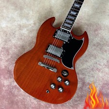 Special Sale Brown SG Electric Guitar Chrome Parts Mahogany Body Fixed Bridge
