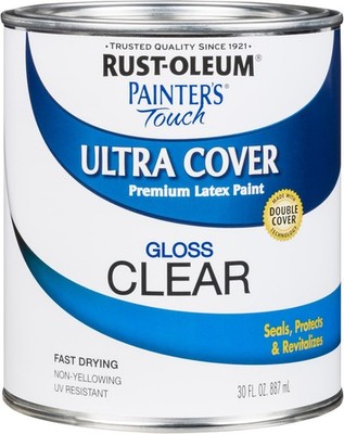 Rust-Oleum 242057 Painter's Touch Latex 1 Quarts (Pack of 1), Gloss Clear 