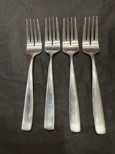 Set of 4 Salad Forks Yamazaki BOLO Satin Stainless Steel Flatware 7 1/8" Free Sh