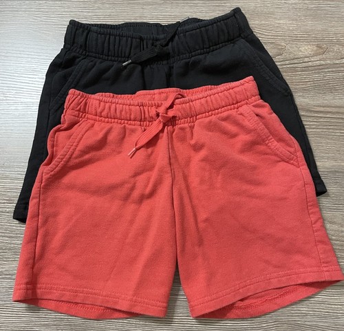 Set Of 2 Boys Knit Pull-On Sweat Shorts By Cat & Jack XS (4/5) Black & Red - Picture 1 of 10